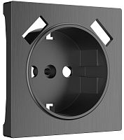 Лицевая панель Werkel для 1-м. розетки 220В+2хUSB графит рифленый картинка